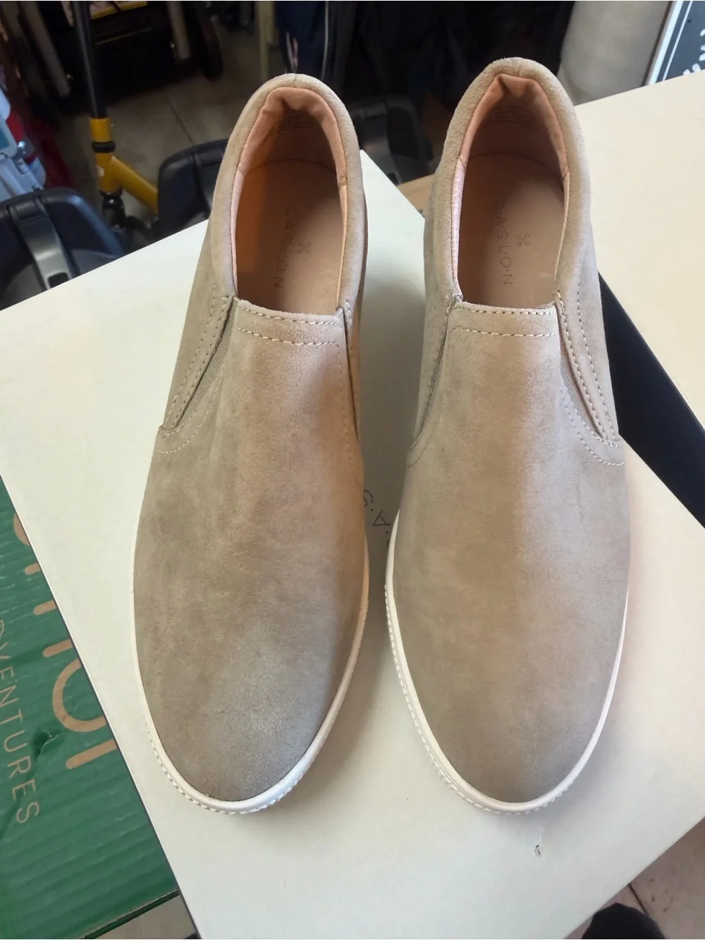 Caslon women Slip-On Suede Casualy Shoes - Taupe Brand new*